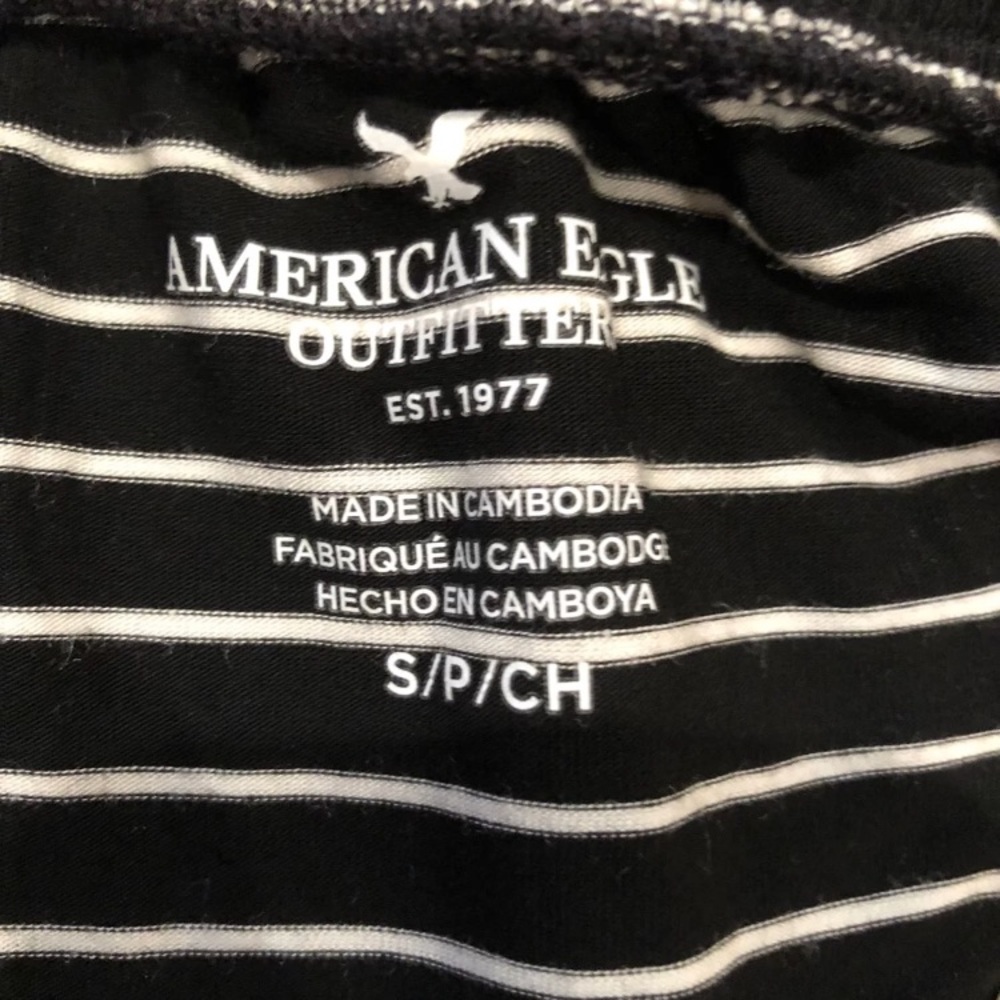 Black and white stripe off the shoulder top - Picture 2 of 4